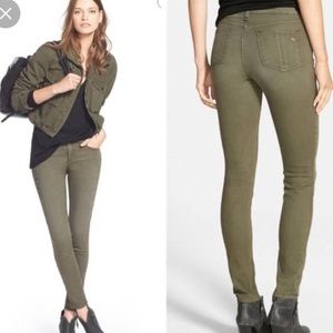 Rag & bone olive green skinny jeans